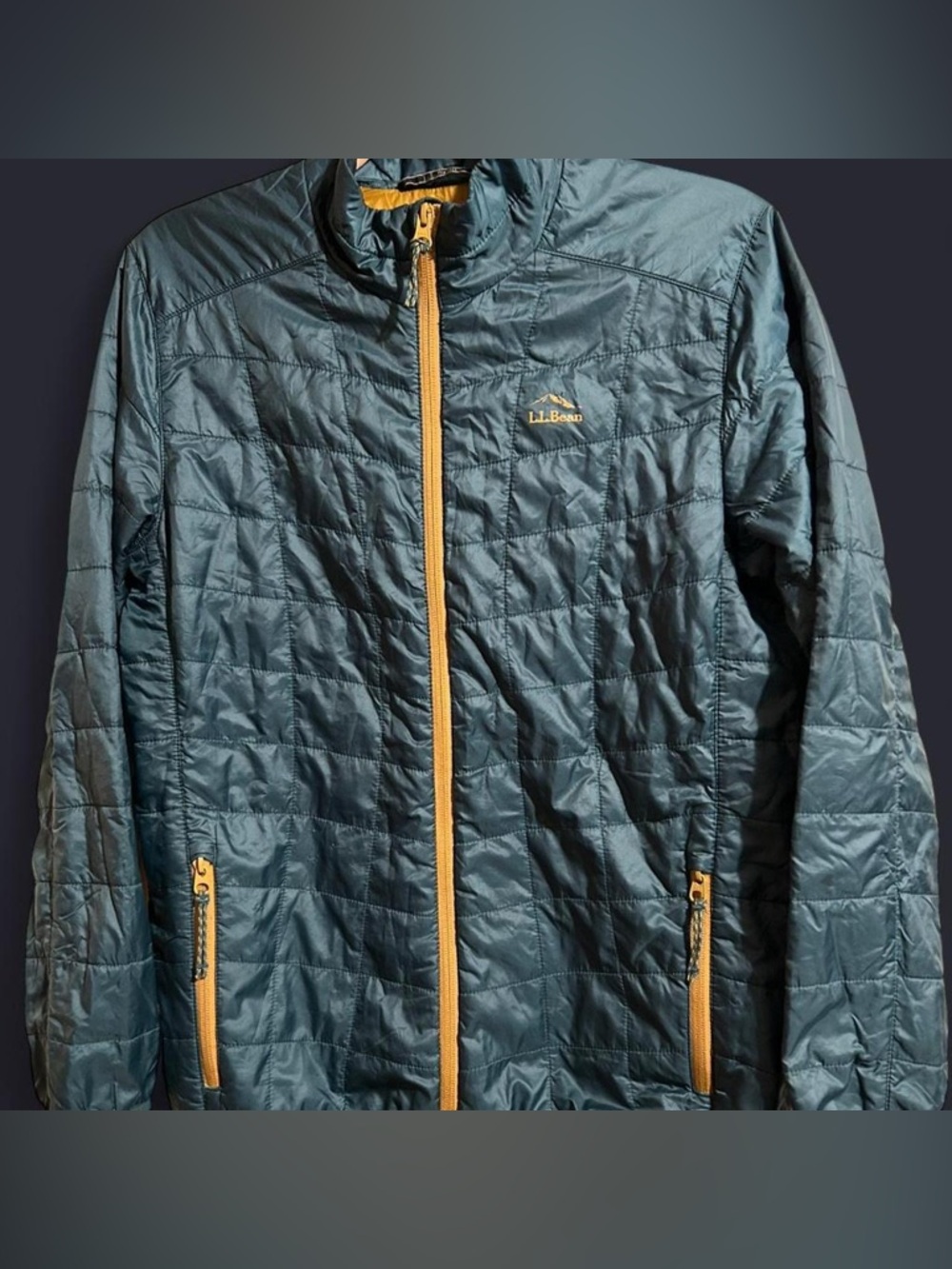 L.L. Bean Teal Jacket with Mustard Trim